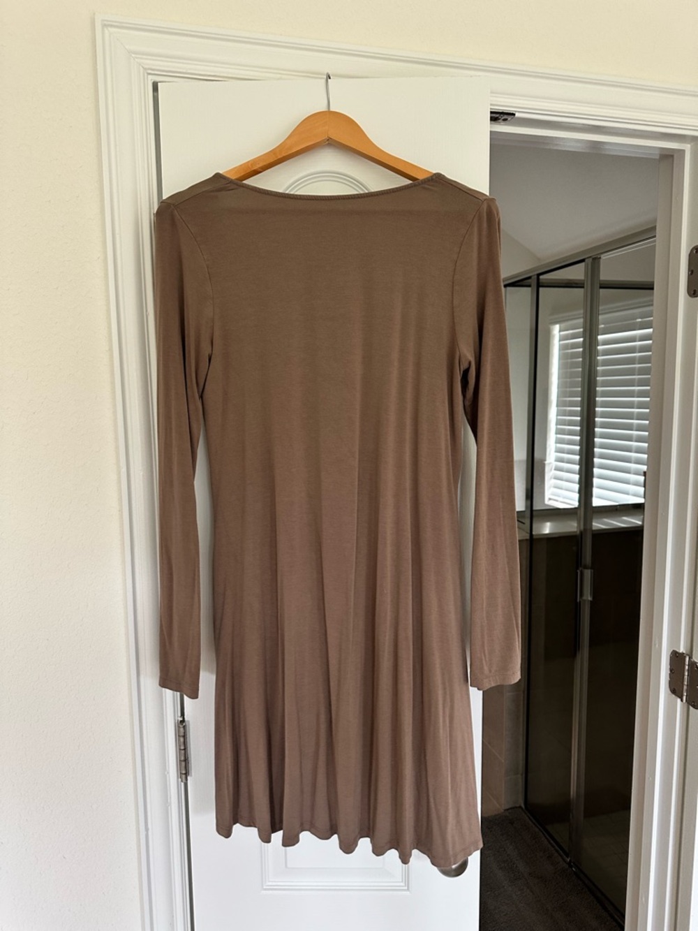 Old Navy Long Sleeve Brown Swing Dress